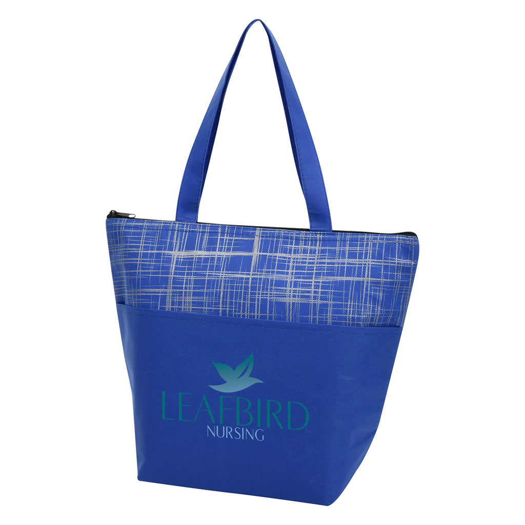 Crosshatch Cooler Bag, Non-Woven - Royal Blue - Colorbrite