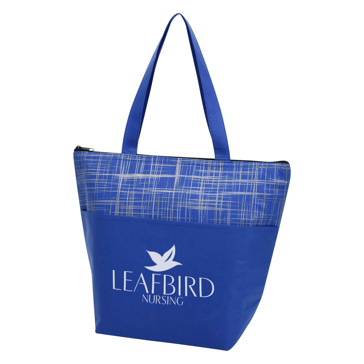 Crosshatch Cooler Bag, Non-Woven - Royal Blue - Silk Screen