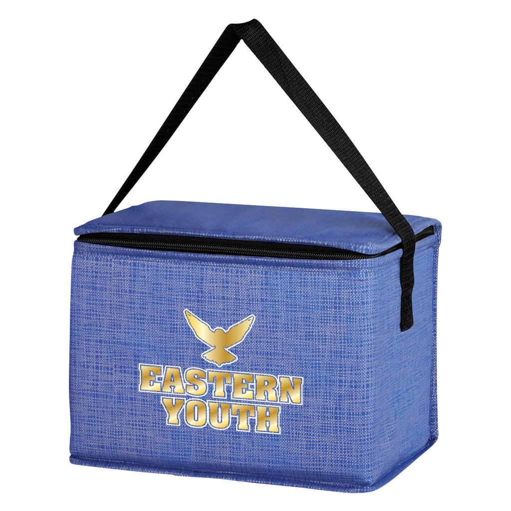 Crosshatch Lunch Bag, Non-Woven - Blue - Colorbrite