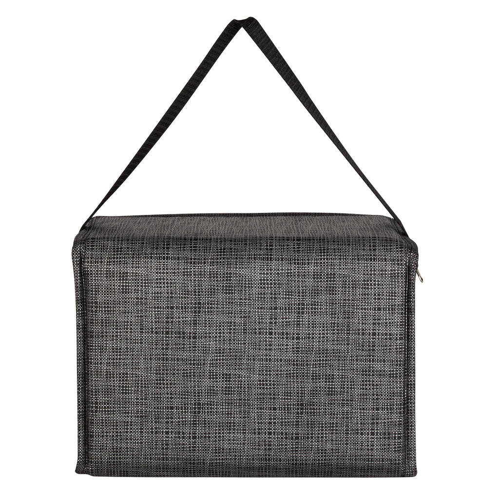 Crosshatch Lunch Bag, Non-Woven - Charcoal - Back