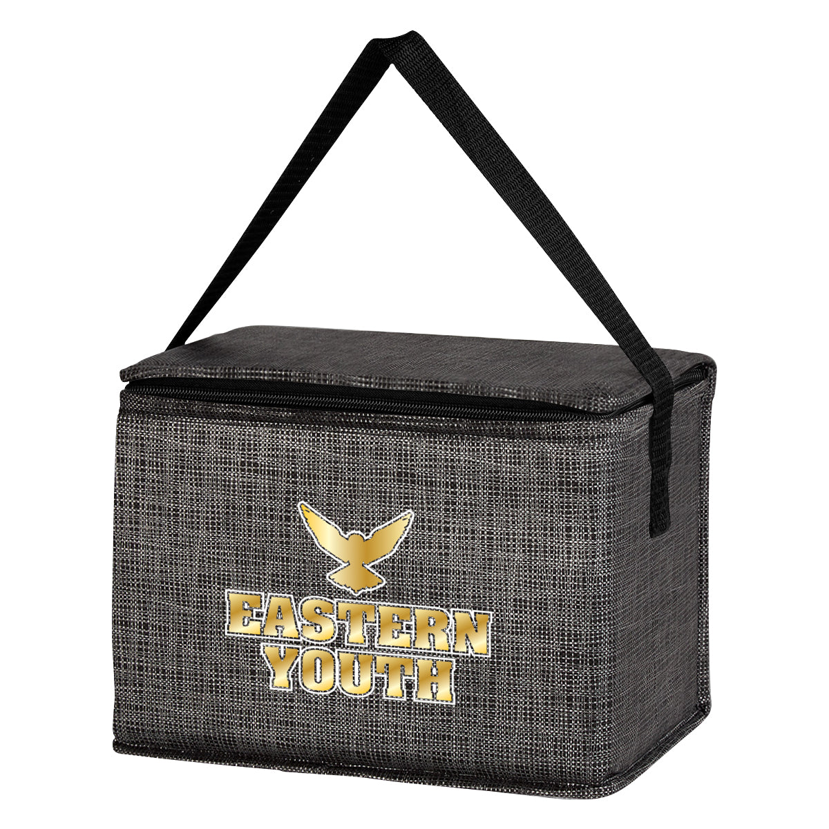 Crosshatch Lunch Bag, Non-Woven - Charcoal - Colorbrite