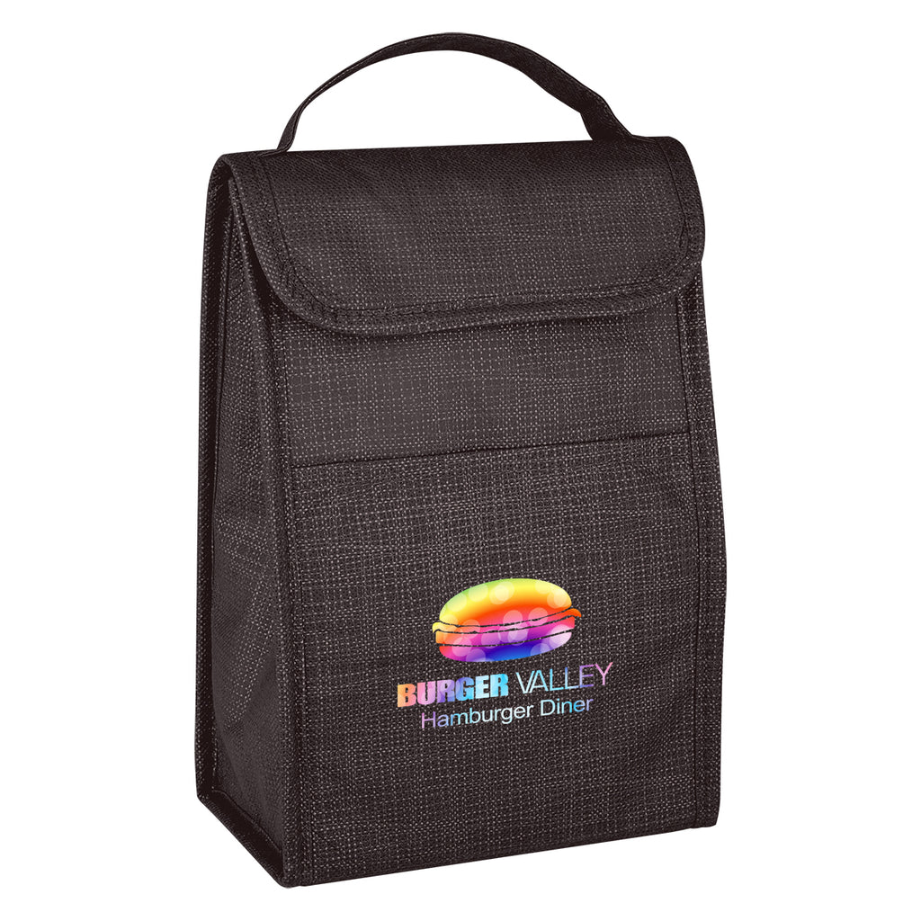 Crosshatch Lunch Bag, Non-Woven - Charcoal - Colorbrite
