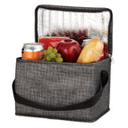 Crosshatch Lunch Bag, Non-Woven - Charcoal - Propped_Blank
