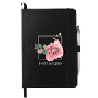 Crown Journal with Pen Stylus, 6 x 8.5 Inches Full Color - Black - Front