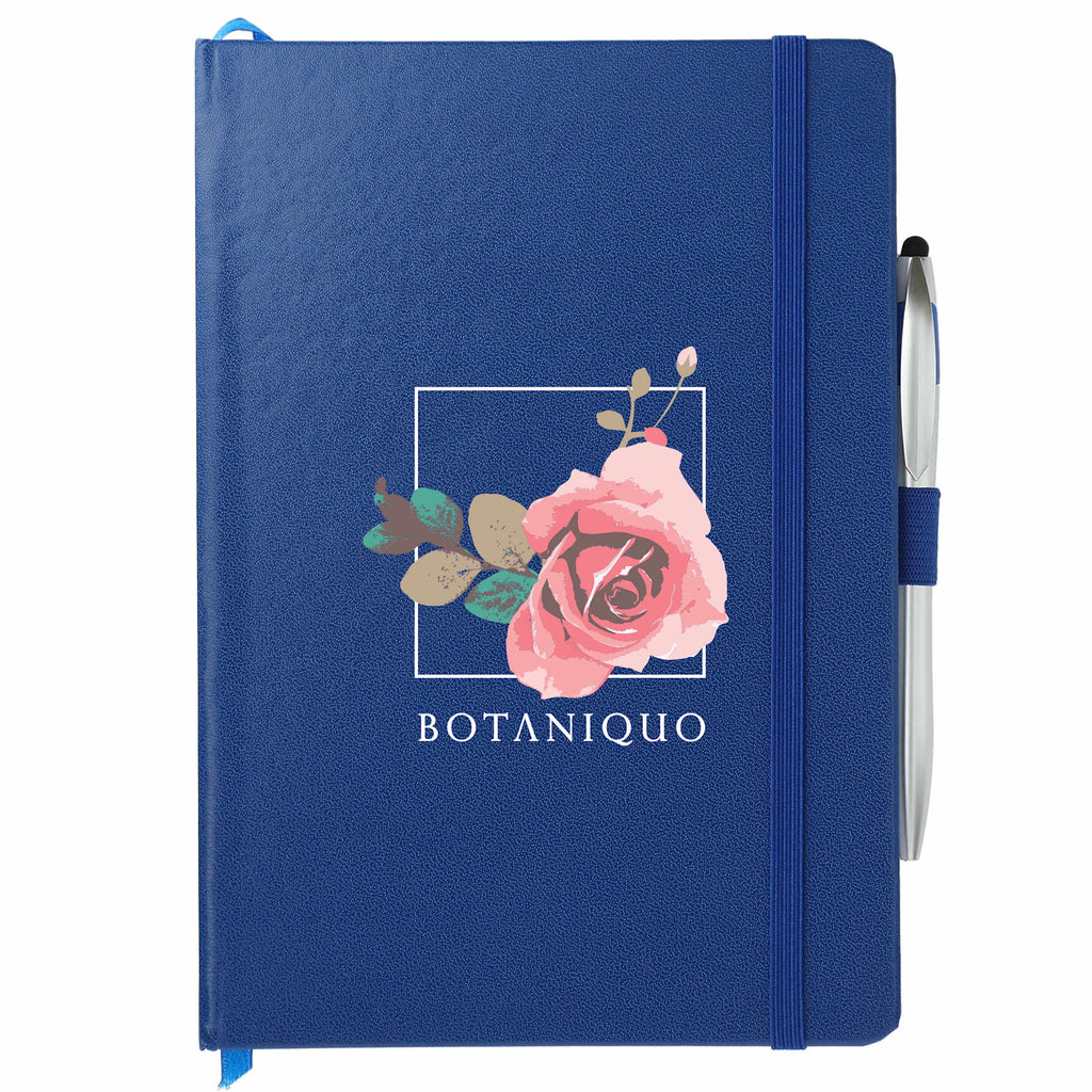 Crown Journal with Pen Stylus, 6 x 8.5 Inches Full Color - Blue - Front