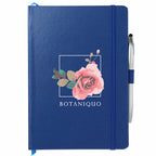 Crown Journal with Pen Stylus, 6 x 8.5 Inches Full Color - Blue - Front