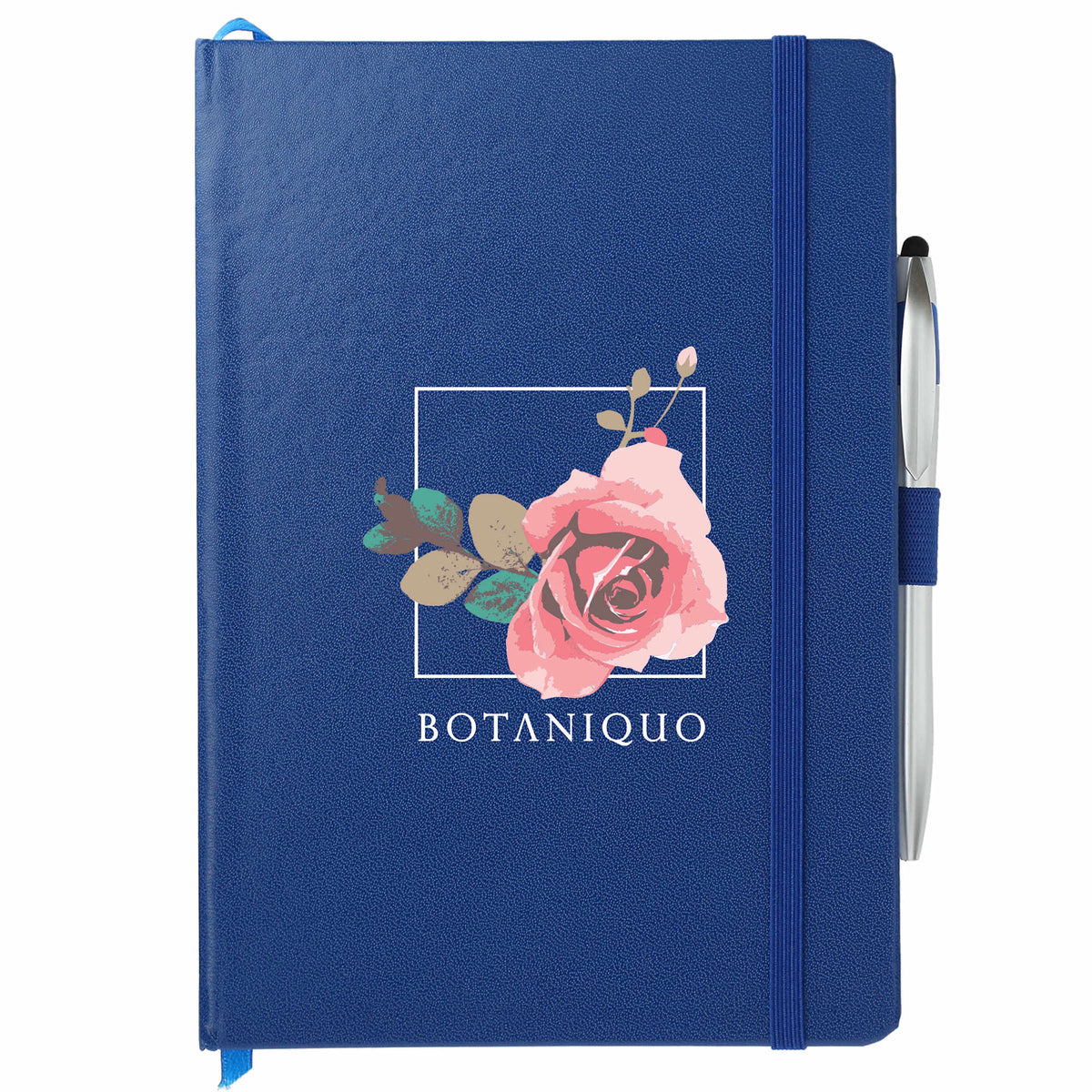 Crown Journal with Pen Stylus, 6 x 8.5 Inches Full Color - Blue - Front
