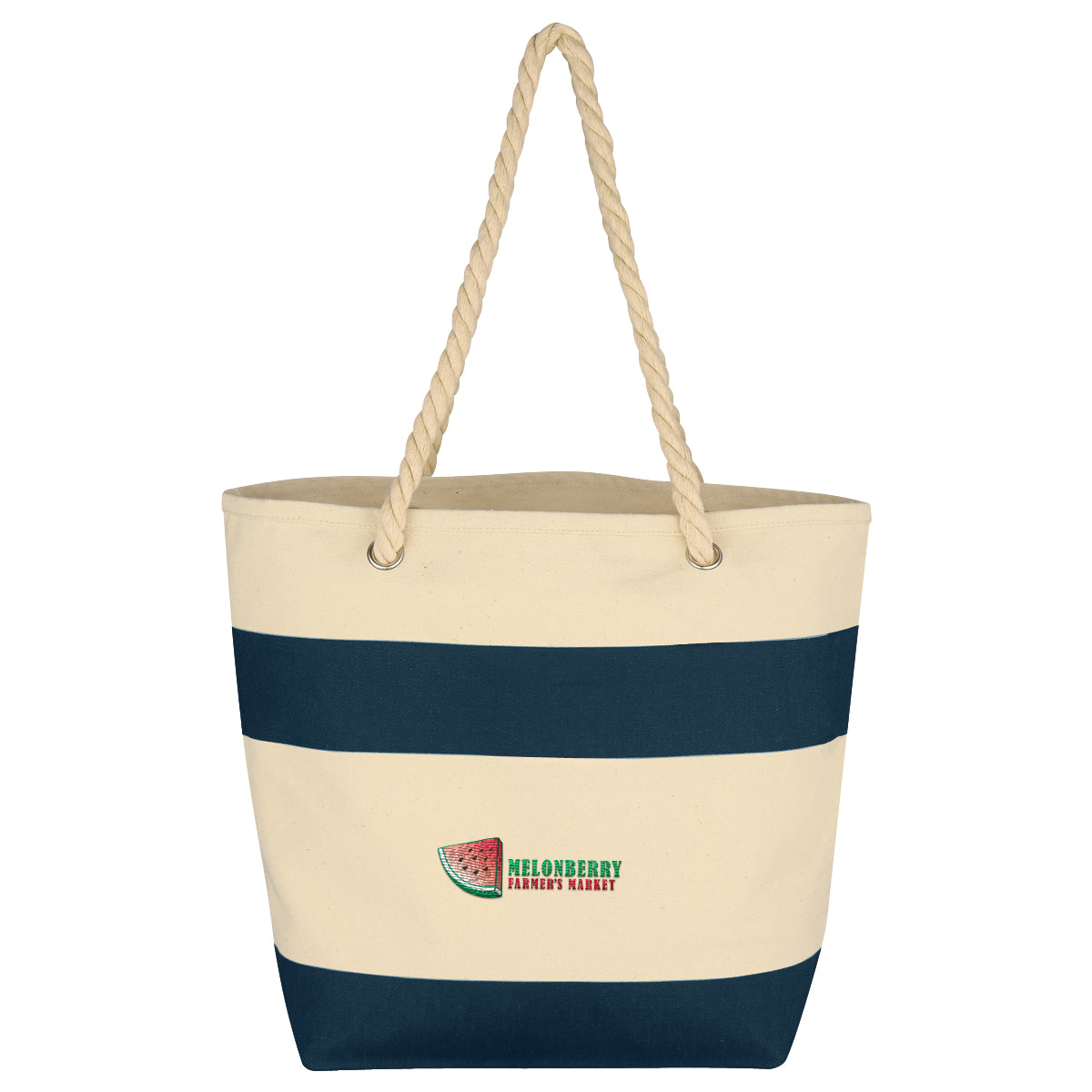 Cruising Cotton Canvas Tote with Rope Handles, 16 oz - Embroidery