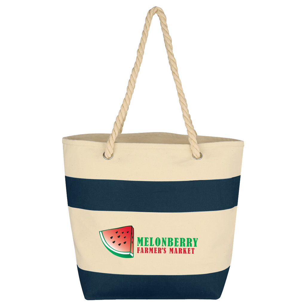 Cruising Cotton Canvas Tote with Rope Handles, 16 oz Embroidery - Colorbrite