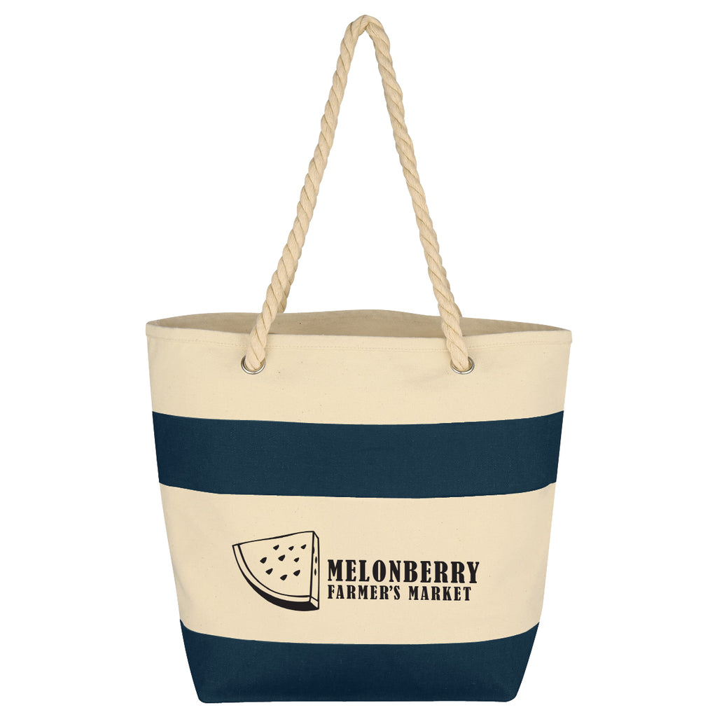 Cruising Cotton Canvas Tote with Rope Handles, 16 oz - Silk Screen