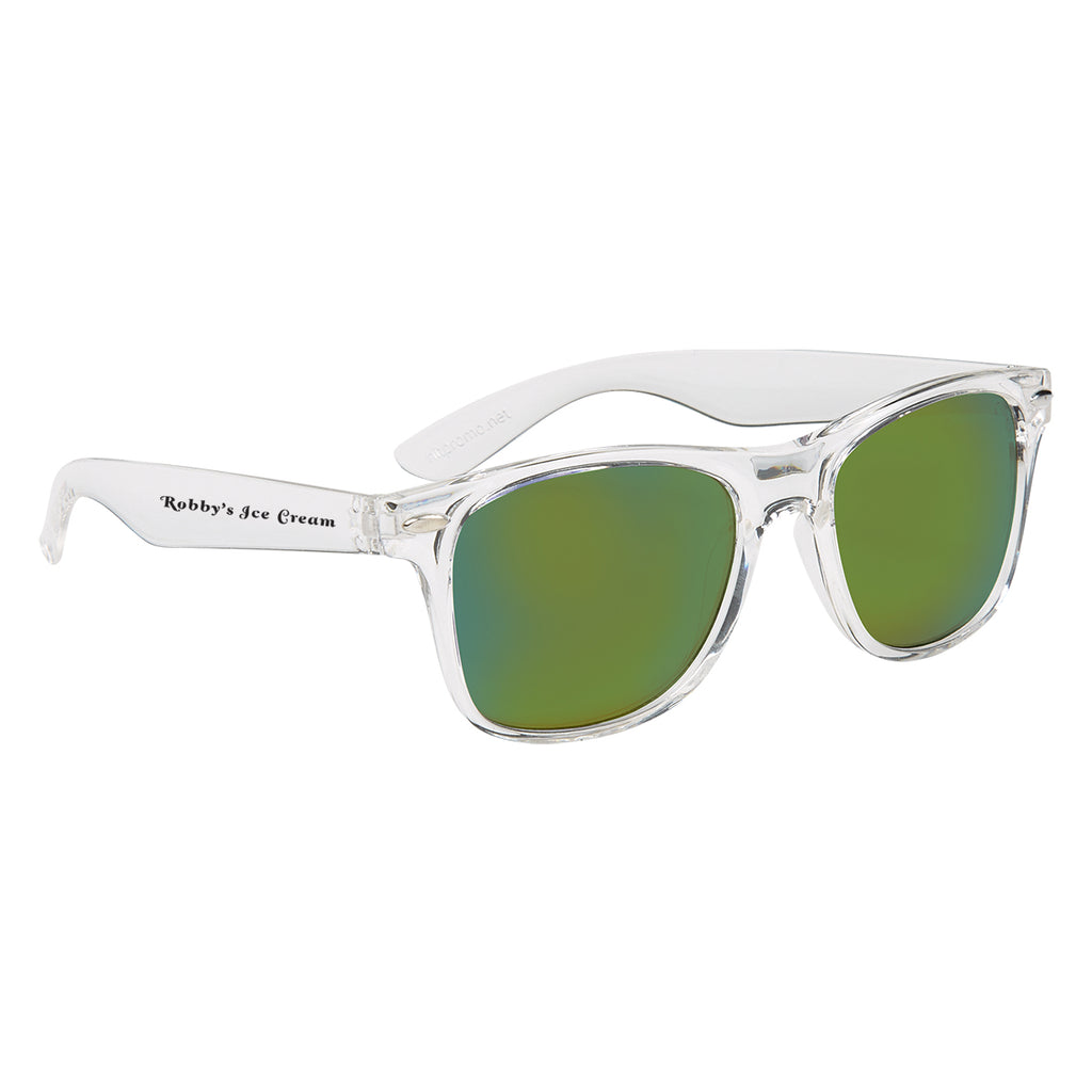 Crystalline Malibu Sunglasses, Mirrored - Green - Silk Screen