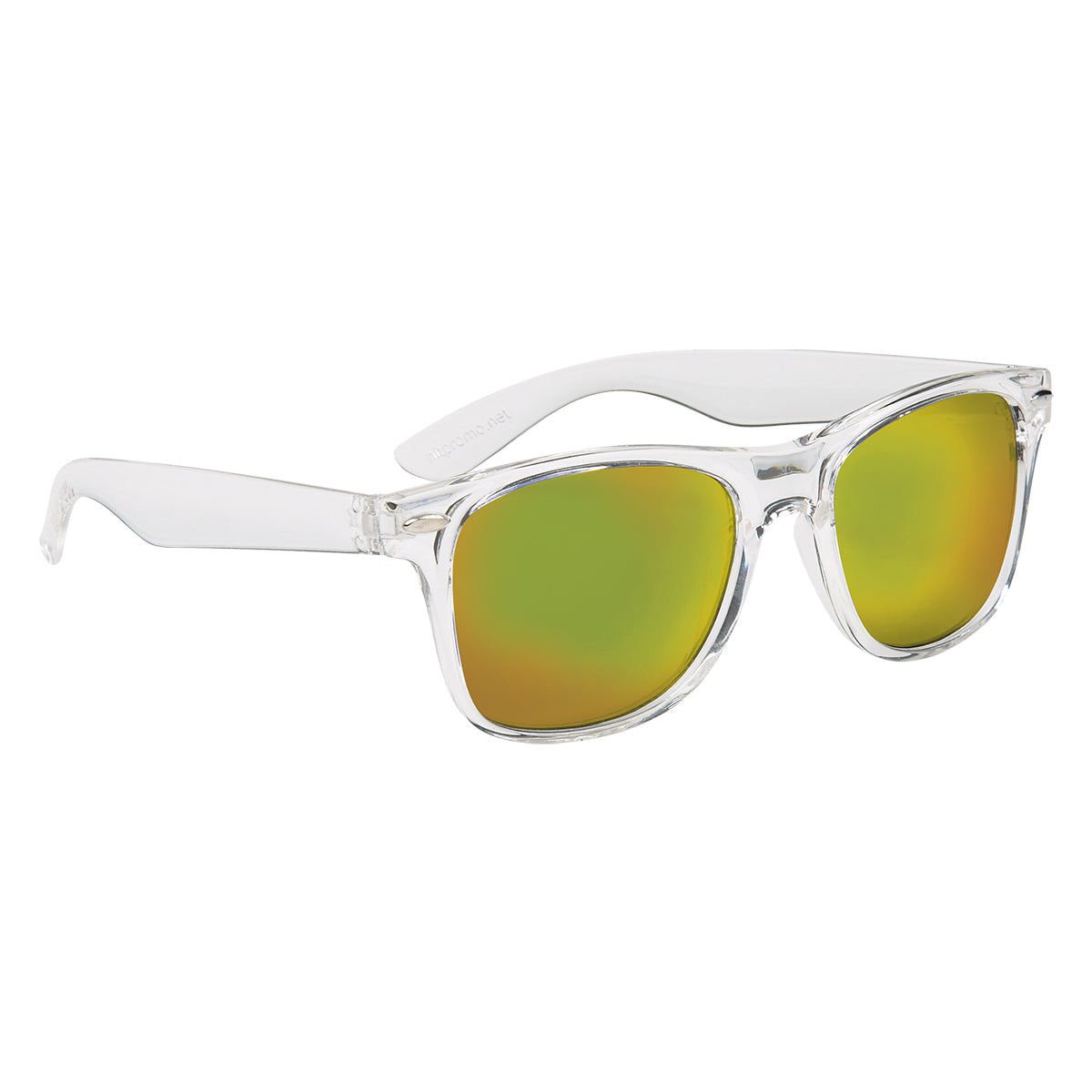 Crystalline Malibu Sunglasses, Mirrored - Yellow Mirrored Lenses - Blank