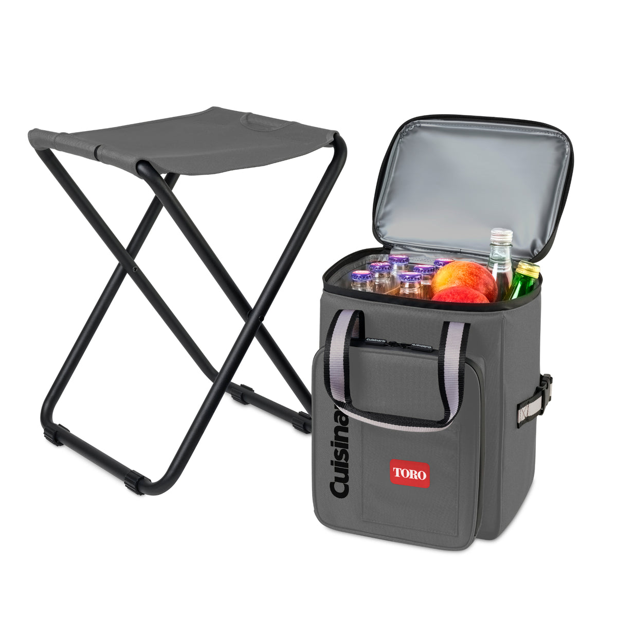 Cuisinart Outdoors Backpack Cooler with Folding Chair Transfer - Medium Grey - View 2