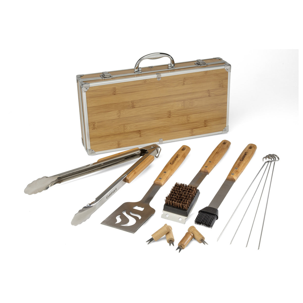 Cuisinart Outdoors Bamboo Handle Grill Tool Set, 13 Pieces - Bamboo - View 2