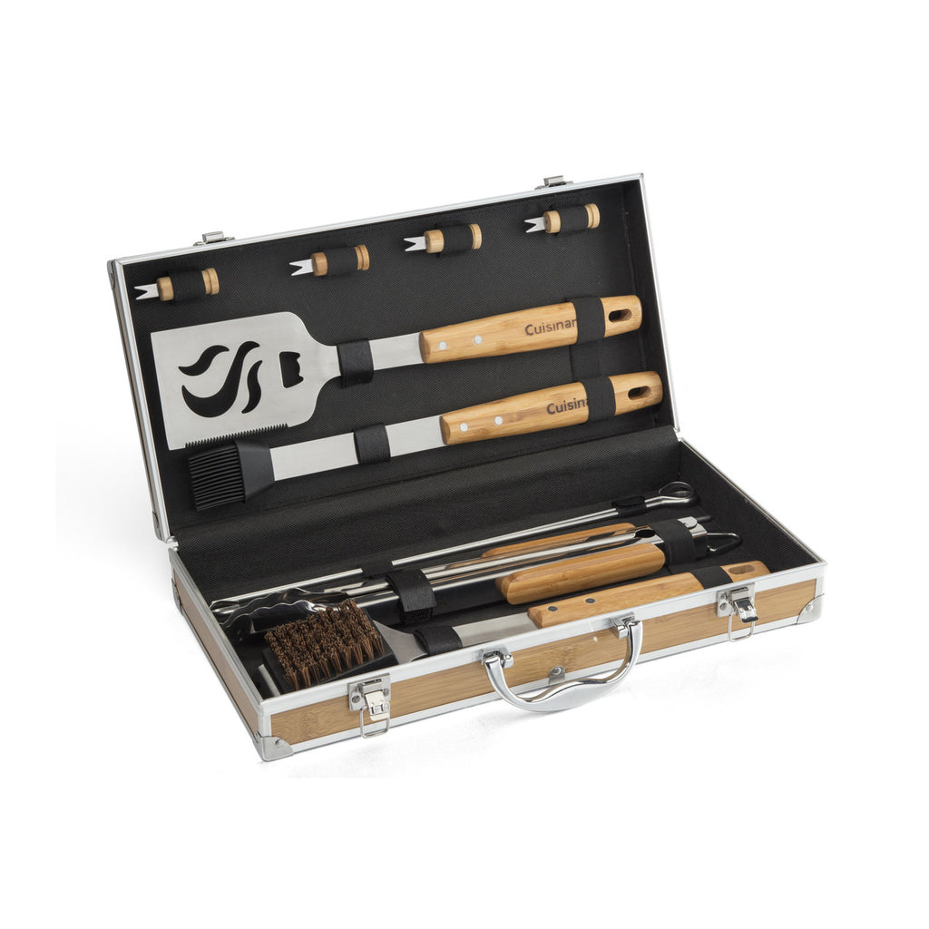 Cuisinart Outdoors Bamboo Handle Grill Tool Set, 13 Pieces - Bamboo - View 3