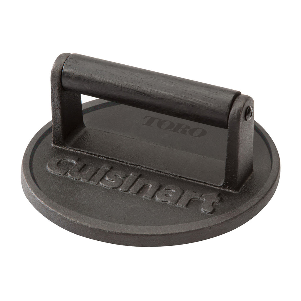 Cuisinart Outdoors Cast Iron Smashburger Press, 6 Inch Laser Engraving - Black - View 1