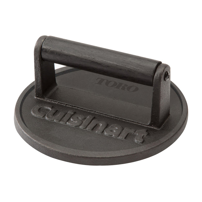 Cuisinart Outdoors Cast Iron Smashburger Press, 6 Inch Laser Engraving