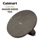 Cuisinart Outdoors Cast Iron Smashburger Press, 6 Inch Laser Engraving - Black - View 3