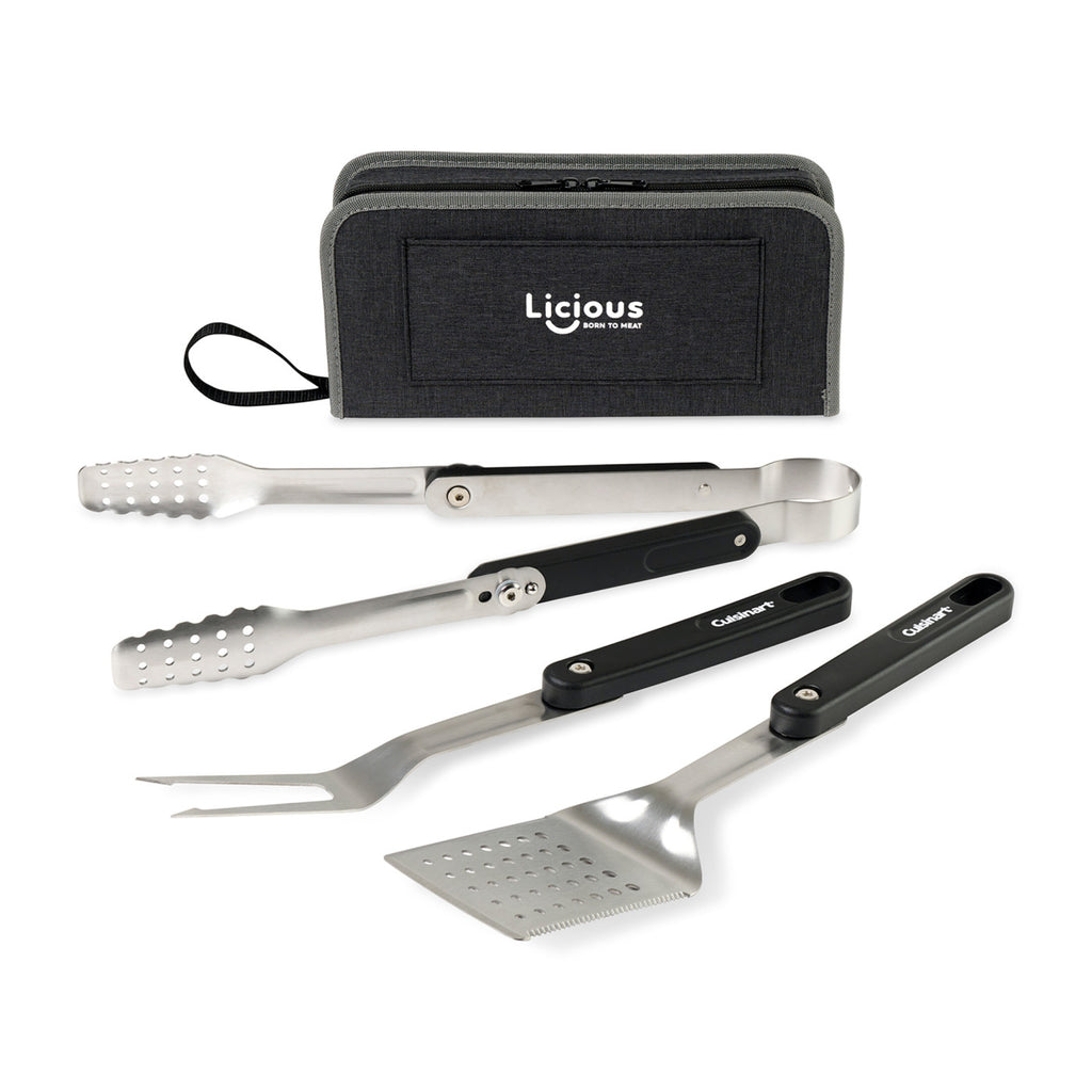 Cuisinart Outdoors Folding Grill Tool Set with Case Transfer - Charcoal - View 1