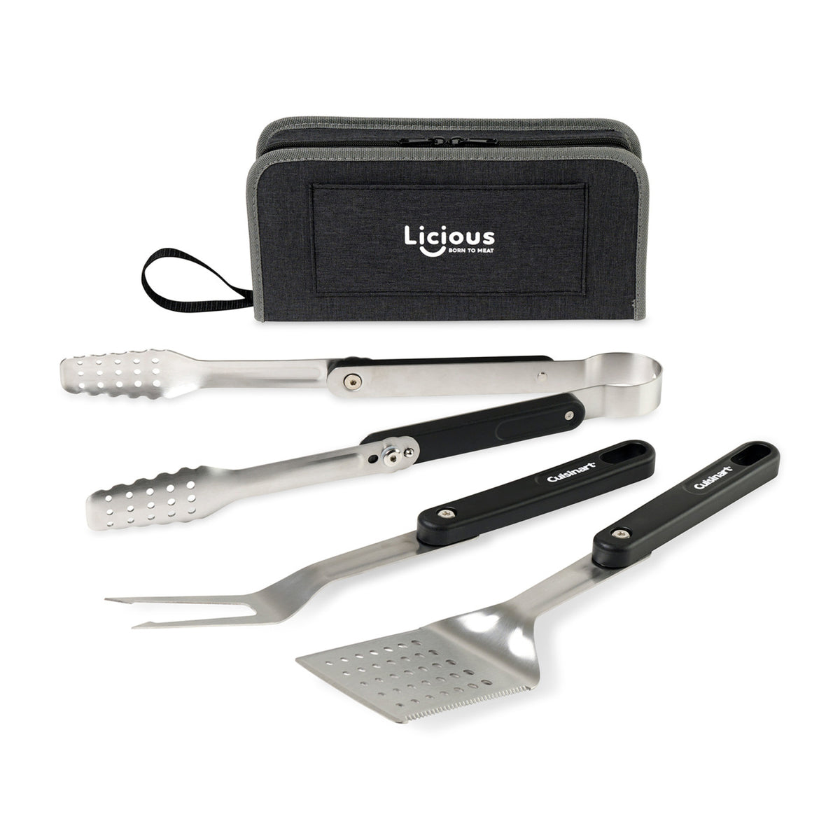 Cuisinart Outdoors Folding Grill Tool Set with Case Transfer - Charcoal - View 1