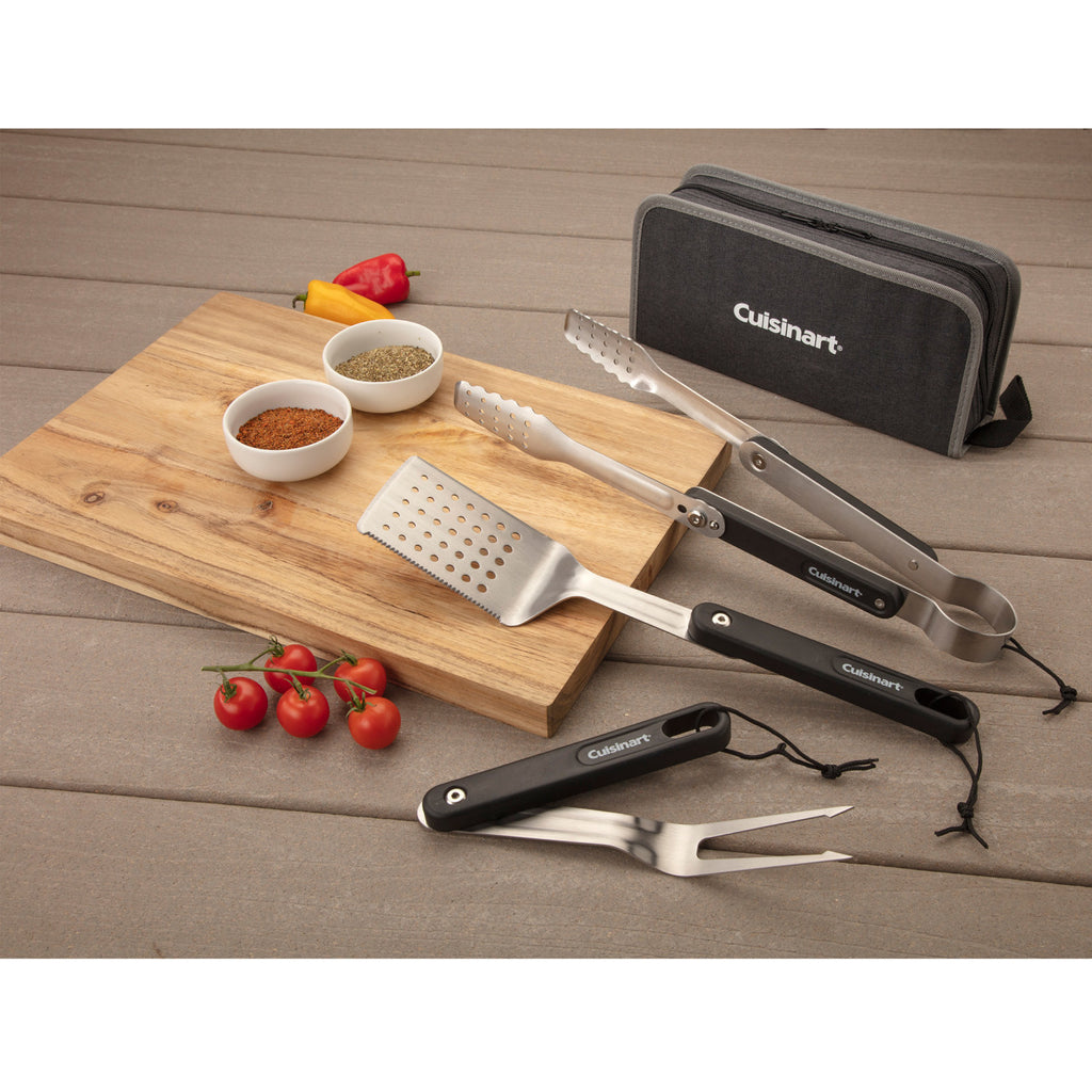 Cuisinart Outdoors Folding Grill Tool Set with Case Transfer - Charcoal - View 10