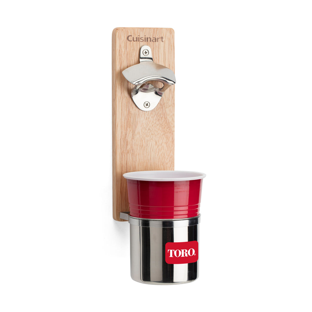 Cuisinart Outdoors Magnetic Cup Holder with Bottle Opener - Wood - View 4