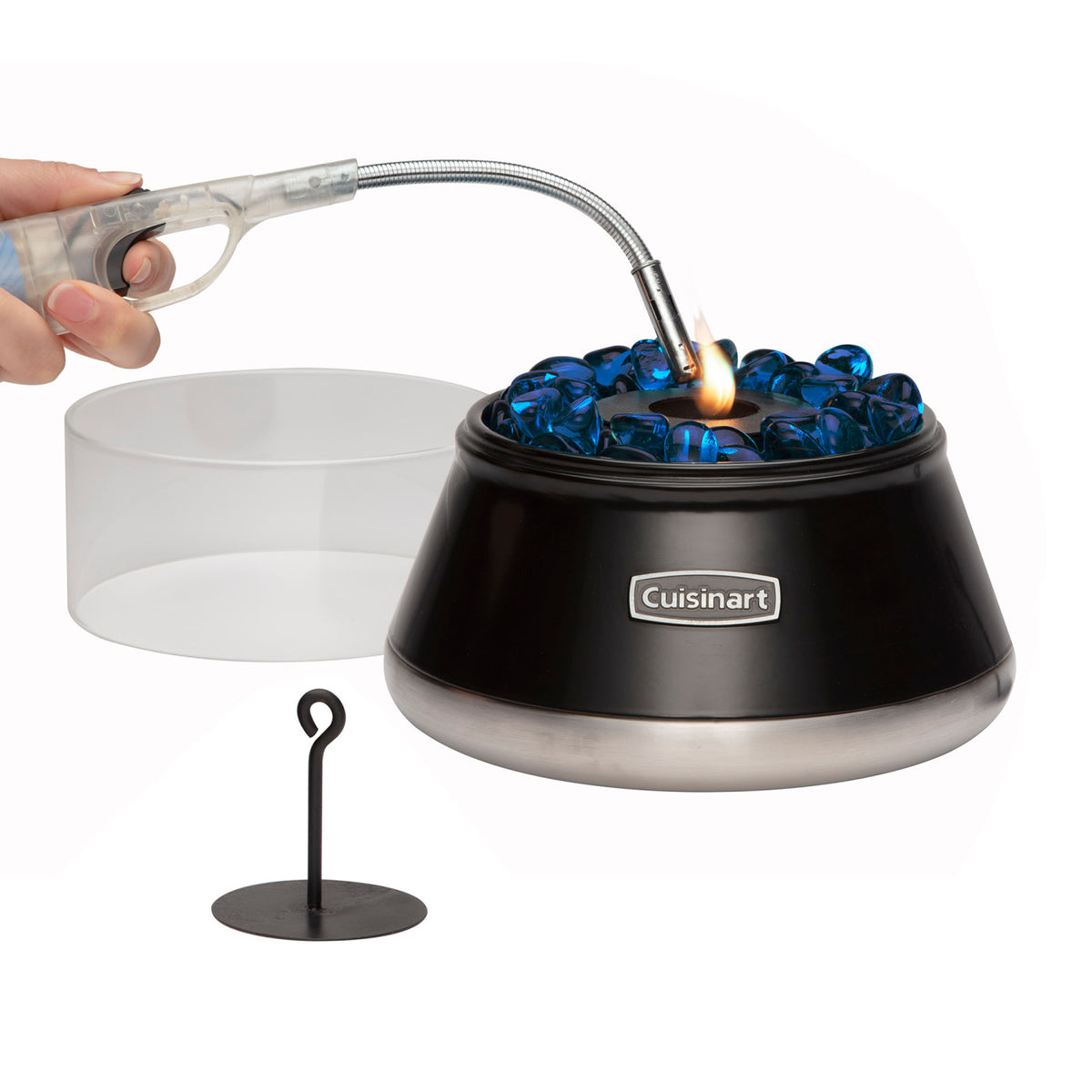 Cuisinart Outdoors Petite Tabletop Fire Bowl with Glass Surround - Black - View 12