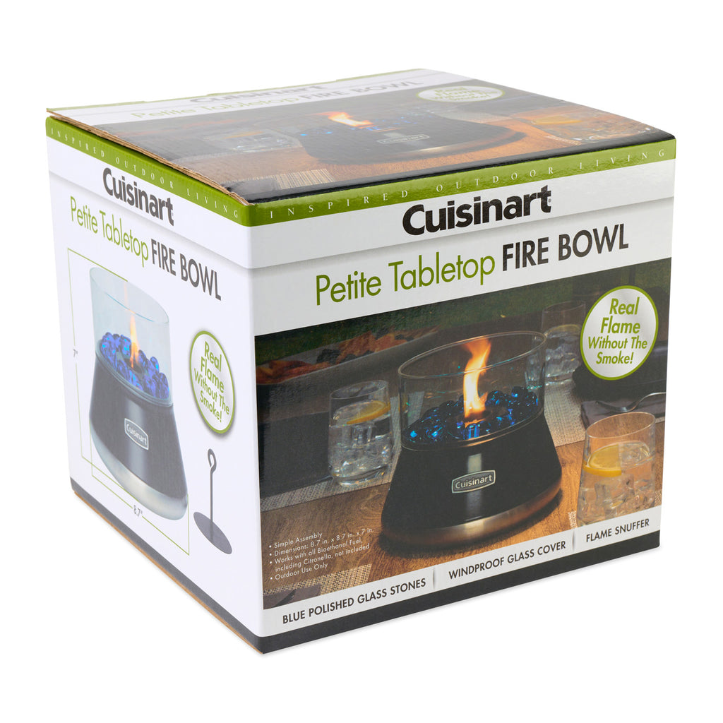 Cuisinart Outdoors Petite Tabletop Fire Bowl with Glass Surround - Black - View 13
