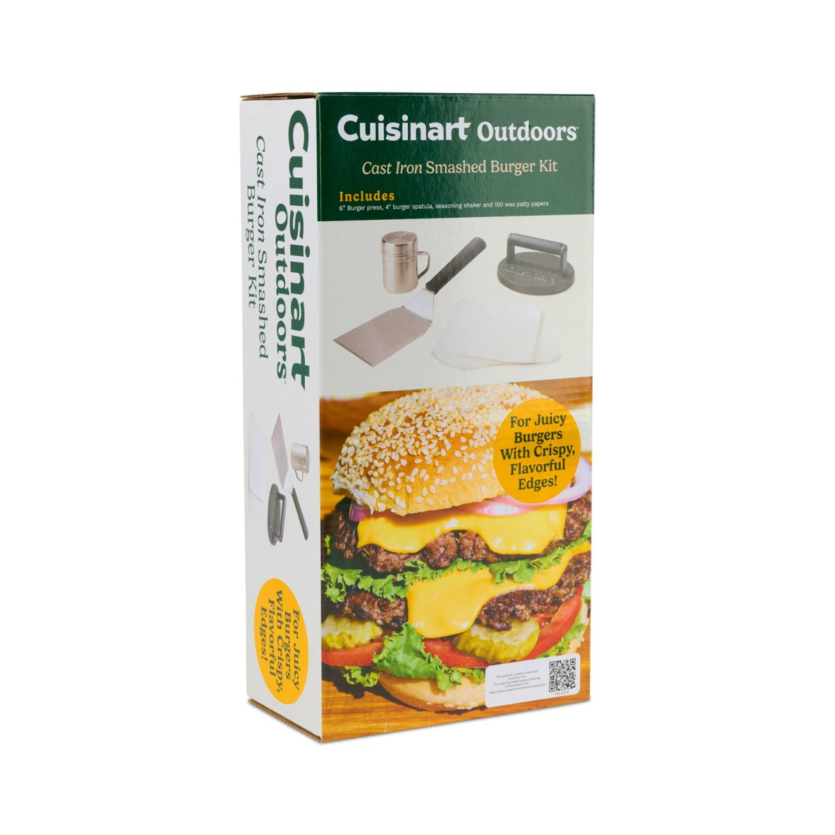 Cuisinart Outdoors Smashed Burger Kit with Press and Spatula Laser Engraving - Black - View 7