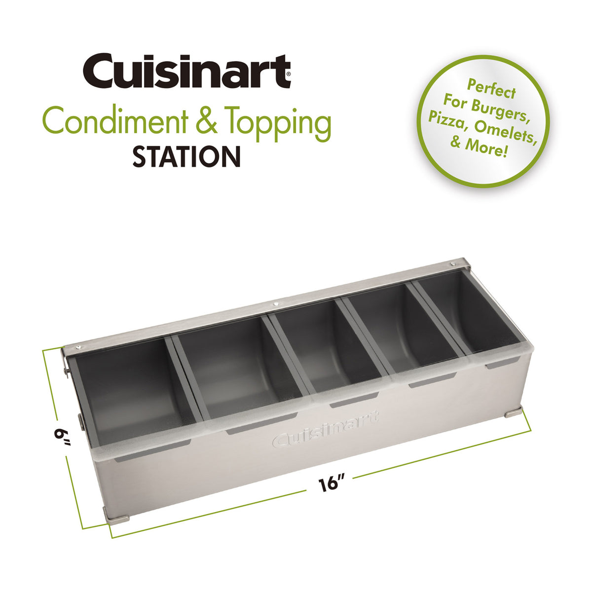 Cuisinart Outdoors Topping Station with Five Containers Laser Engraving - Stainless Steel - View 8