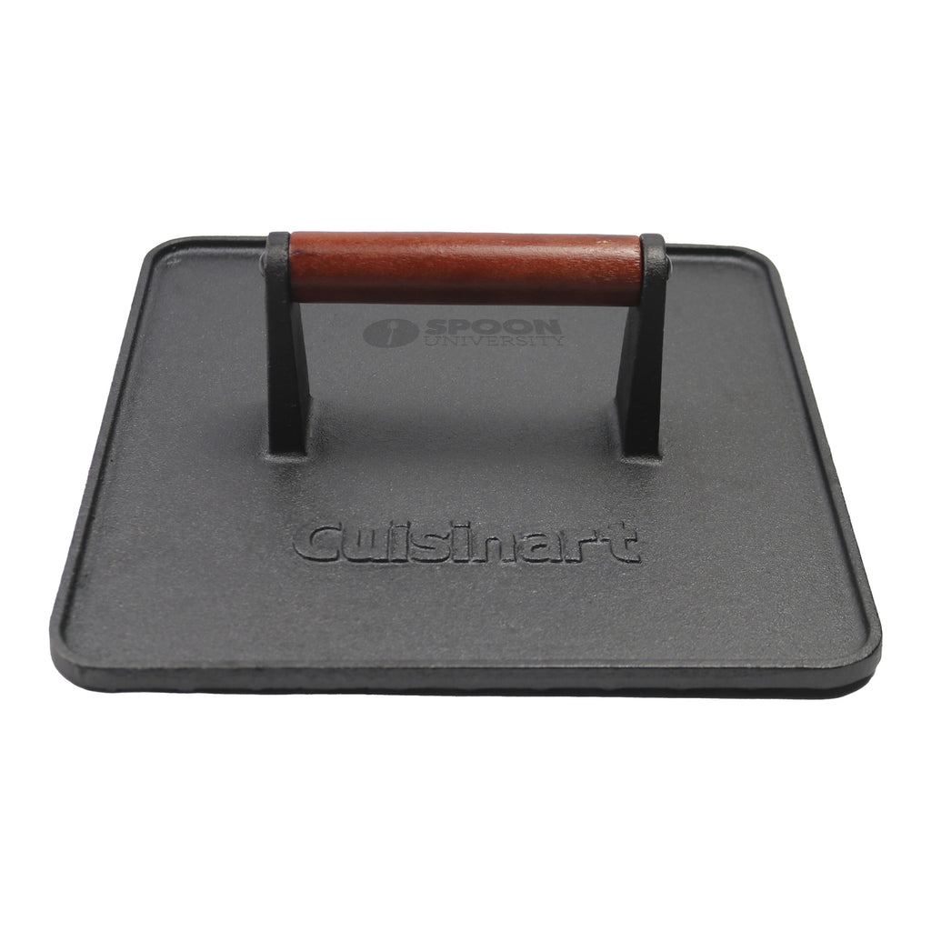Cuisinart Outdoors XL Cast Iron Griddle Press, 10 x 10 Inches Laser Engraving - Black - View 2