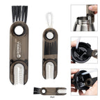 Cup and Lid Cleaning Brush Set, Three-Way - Translucent Black - Pad Print
