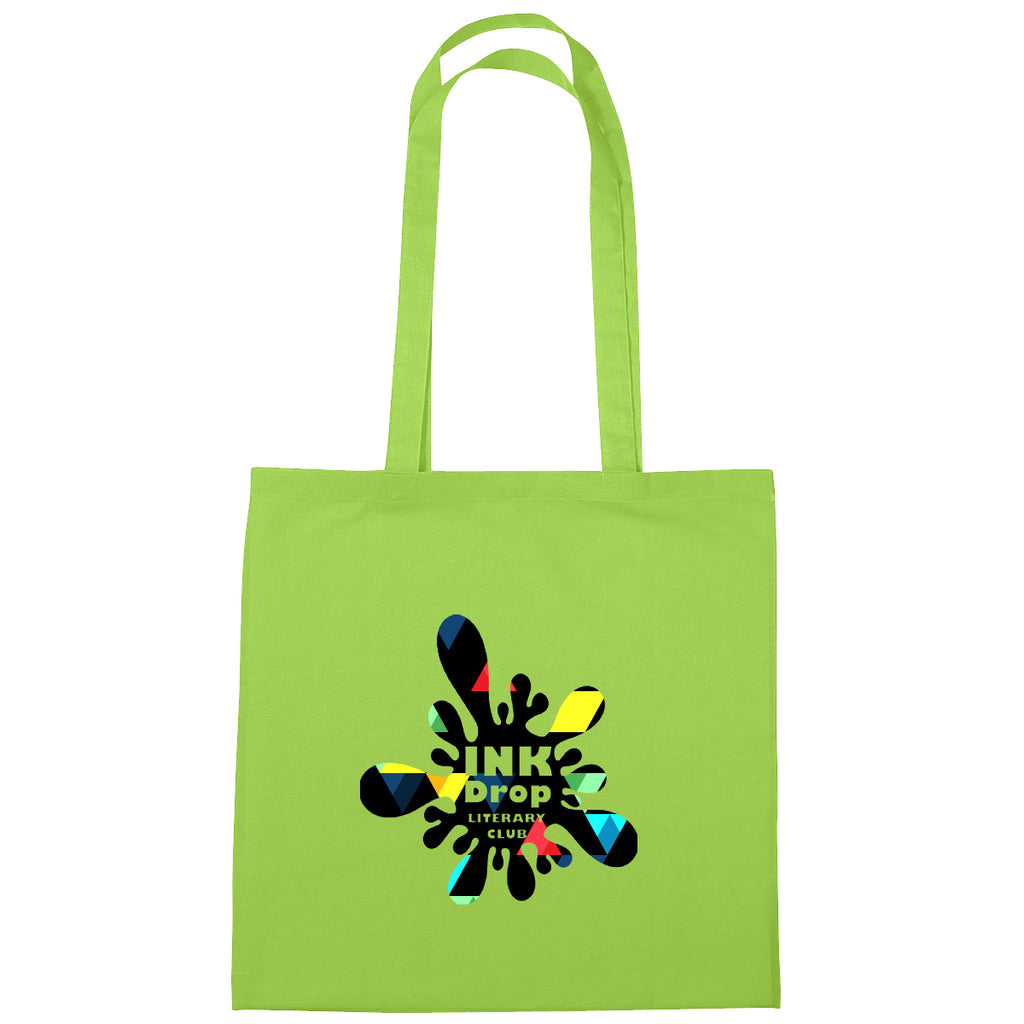 Custom Promotional 100% 4 oz. Cotton Tote Bag Embroidery - Lime Green - Colorbrite