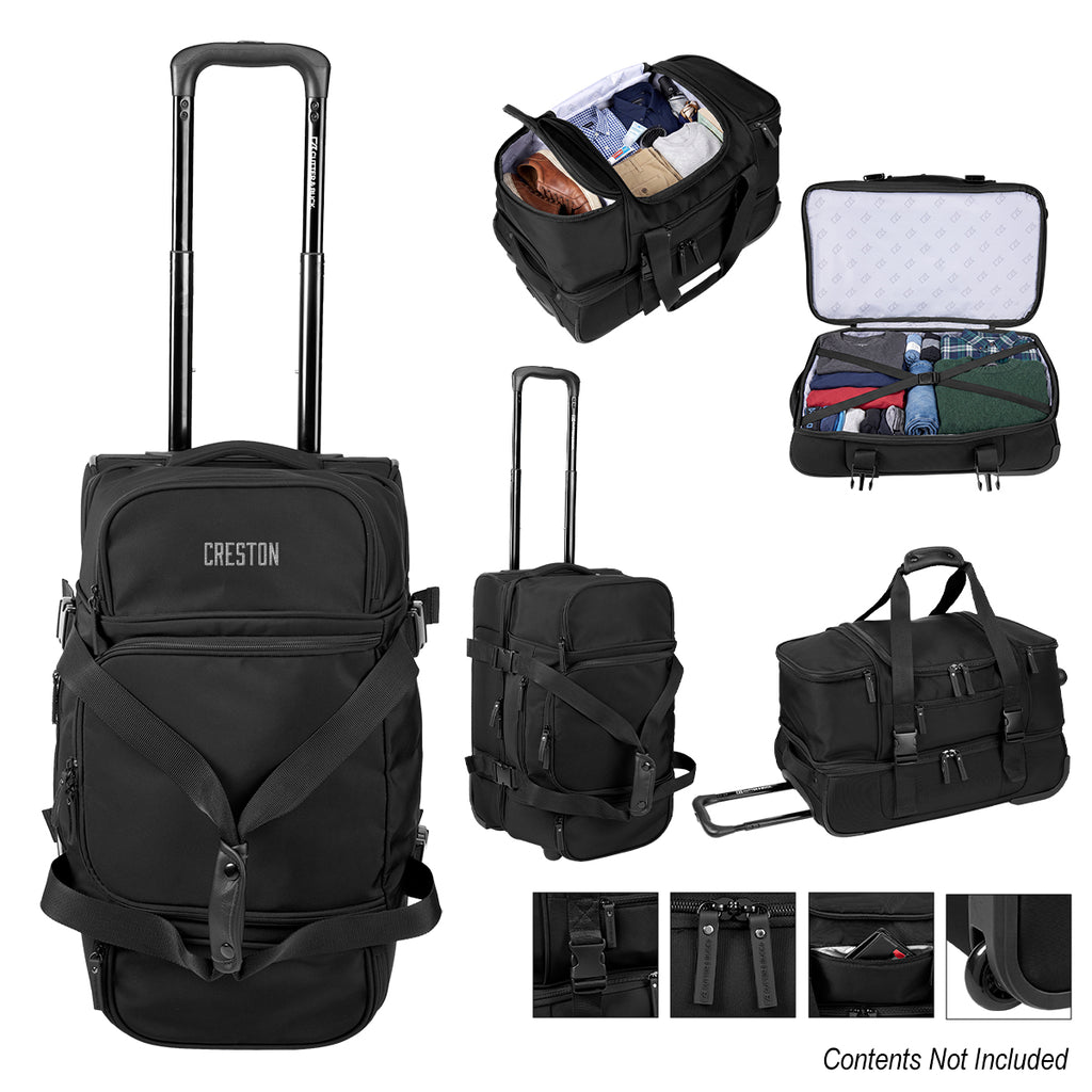 Cutter & Buck Active Rolling Duffel Bag Embroidery - Black - Embroidery