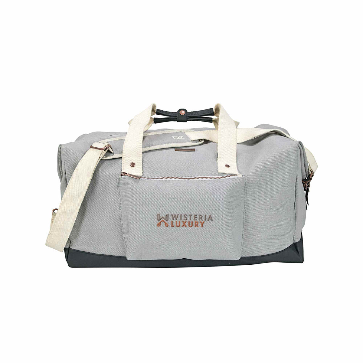 Cutter & Buck Cotton Twill Weekender Duffel Bag, 19 Inches - Gray - Front
