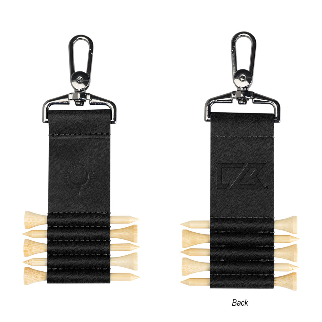 Cutter & Buck Golf Tee Set Keychain in Bamboo - Black - Debossing