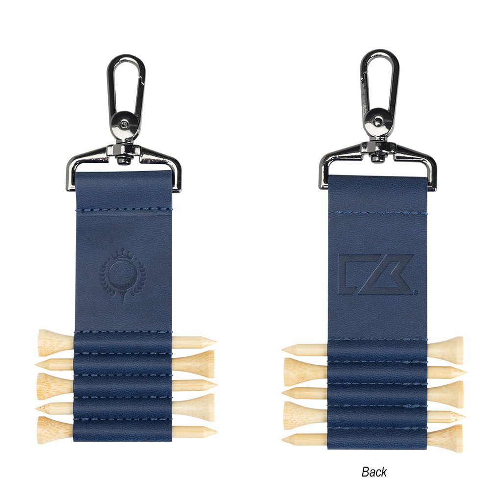 Cutter & Buck Golf Tee Set Keychain in Bamboo - Navy - Debossing