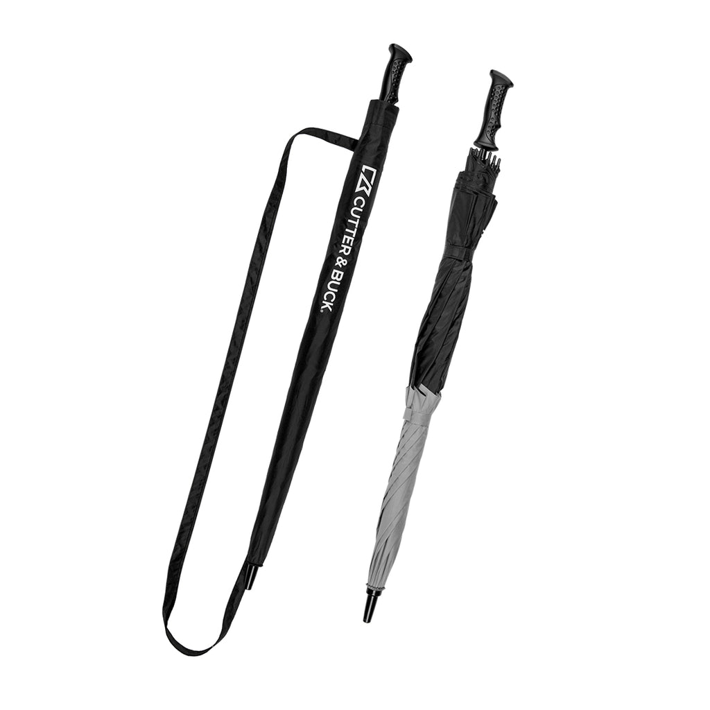 Cutter & Buck Golf Umbrella, Recycled, 60 Inch Arc - Black - Closed