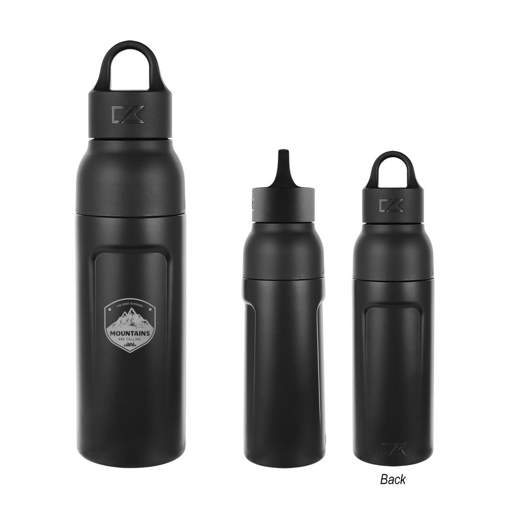 Cutter & Buck Recycled Stainless Steel Bottle, 17 oz - Black - Laser