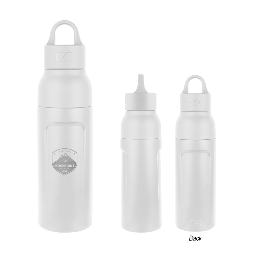 Cutter & Buck Recycled Stainless Steel Bottle, 17 oz - White - Laser