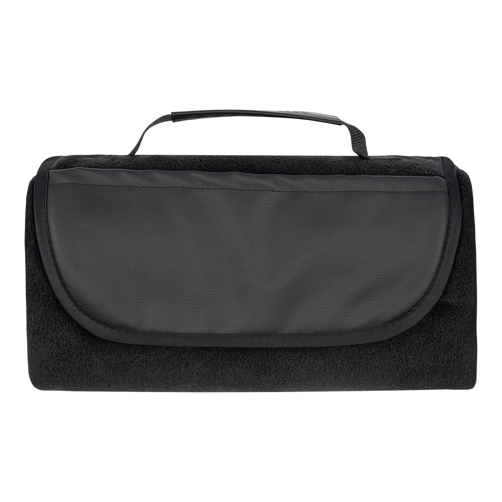 Cutter & Buck Roll-Up Picnic and Camping Blanket - Black - Folded_Front