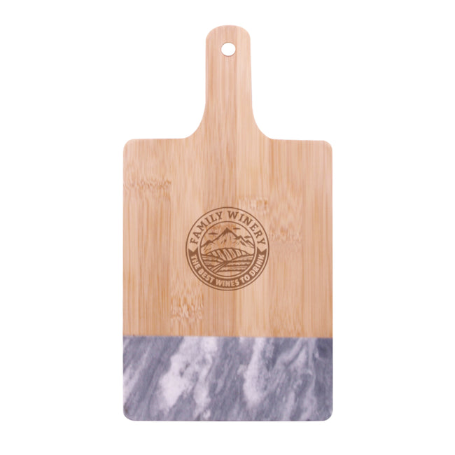 Cutting Board in Black Marble and Bamboo