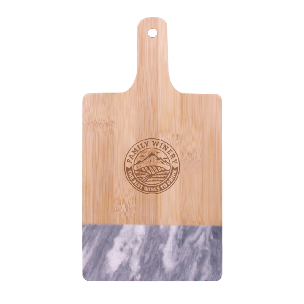 Cutting Board in Black Marble and Bamboo