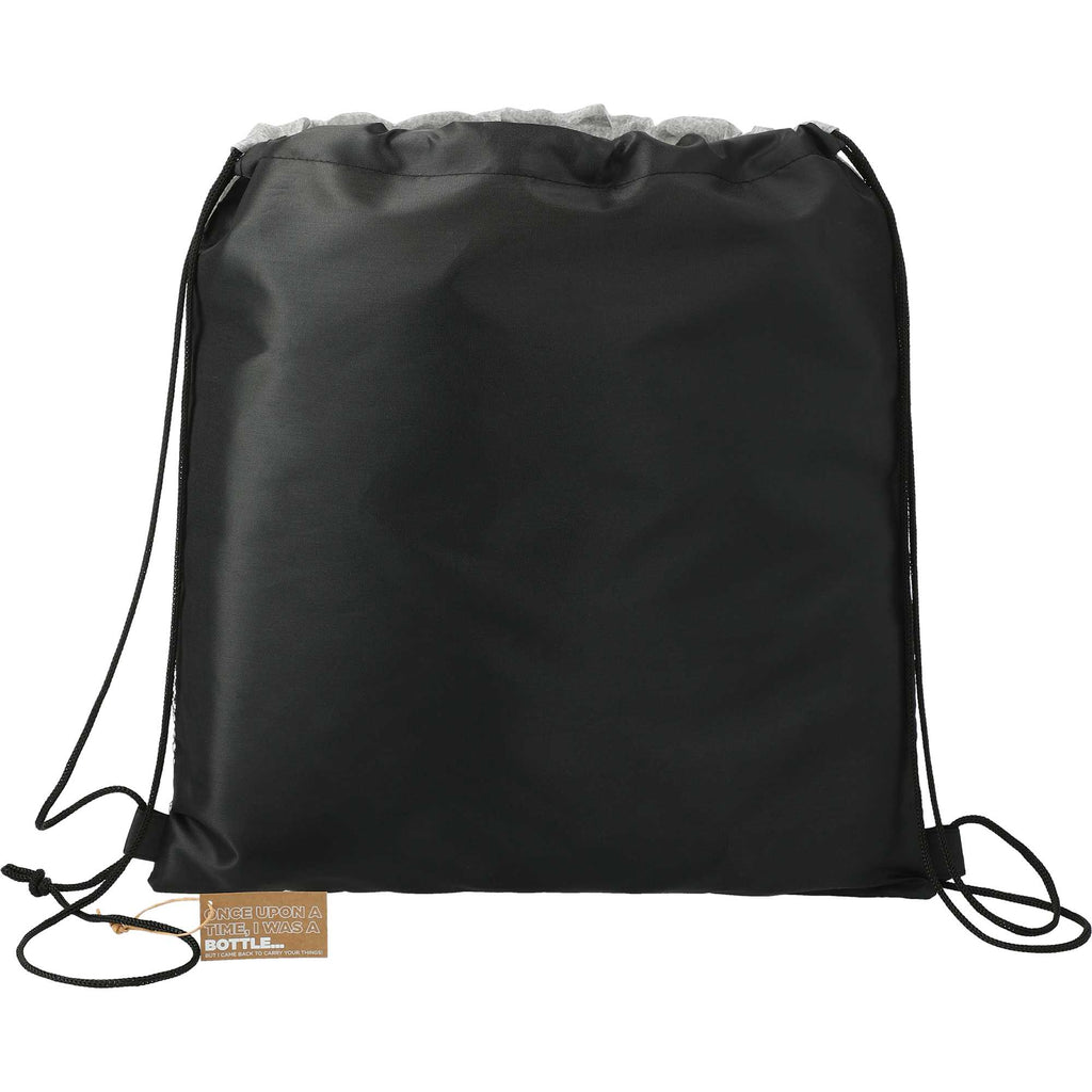 Cycle Recycled Drawstring Bag with Bottle Pocket Full Color - Graphite - Back