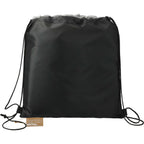 Cycle Recycled Drawstring Bag with Bottle Pocket Full Color - Graphite - Back