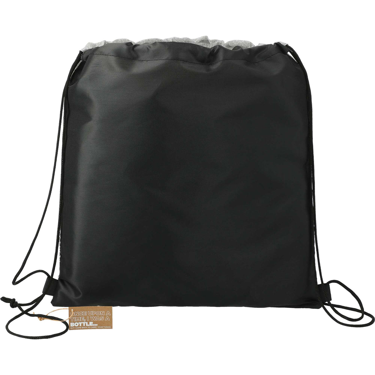 Cycle Recycled Drawstring Bag with Bottle Pocket Full Color - Graphite - Back