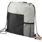 Cycle Recycled Drawstring Bag with Bottle Pocket Full Color - Graphite - Left Angle 2