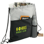 Cycle Recycled Drawstring Bag with Bottle Pocket Full Color - Graphite - Right Angle 2