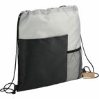 Cycle Recycled Drawstring Bag with Bottle Pocket Full Color - Graphite - Right Angle 3