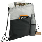 Cycle Recycled Drawstring Bag with Bottle Pocket Full Color - Graphite - Right Angle 4